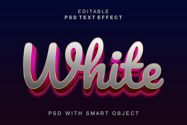 Efecto de texto 3D blanco