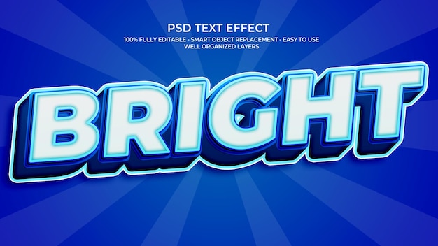 Efecto de texto 3D brillante
