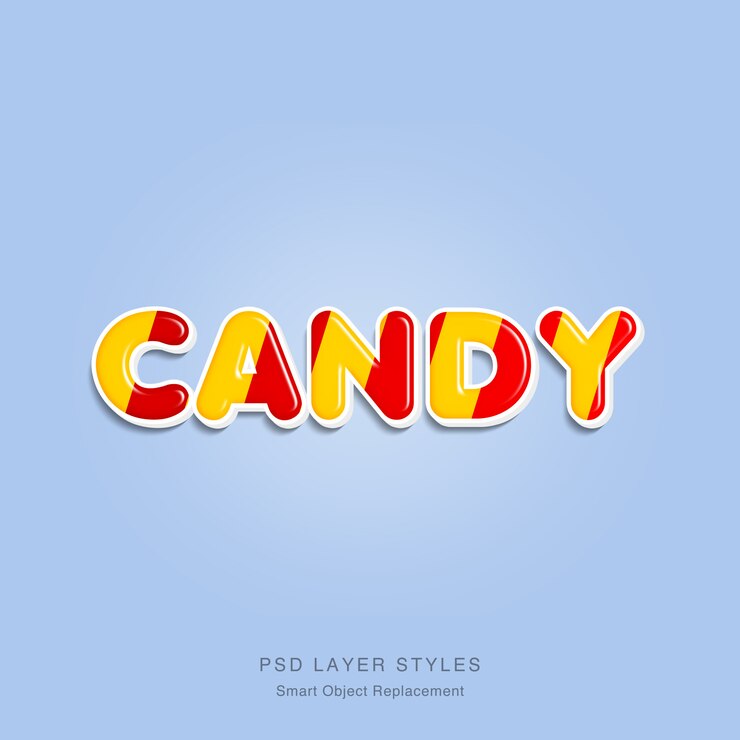 PSD efecto de texto 3d candy
