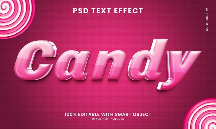 PSD efecto de texto 3d candy
