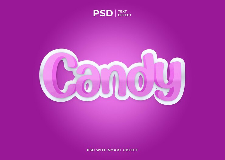 Efecto de texto 3D de caramelo
