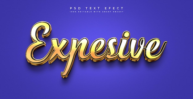 PSD efecto de texto 3d caro