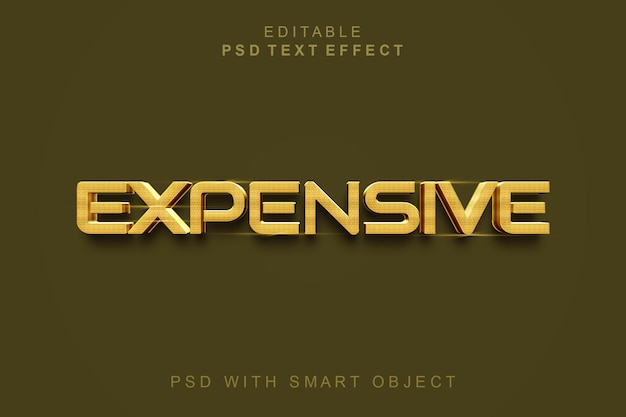 PSD efecto de texto 3d caro