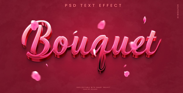 PSD efecto de texto 3d de color rosa con fondo rojo.