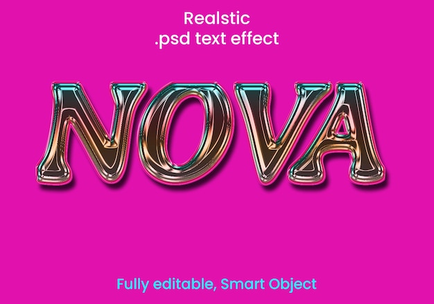 Efecto de texto 3D de coloración de cromo PSD