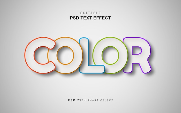 Efecto de texto 3d colores editables