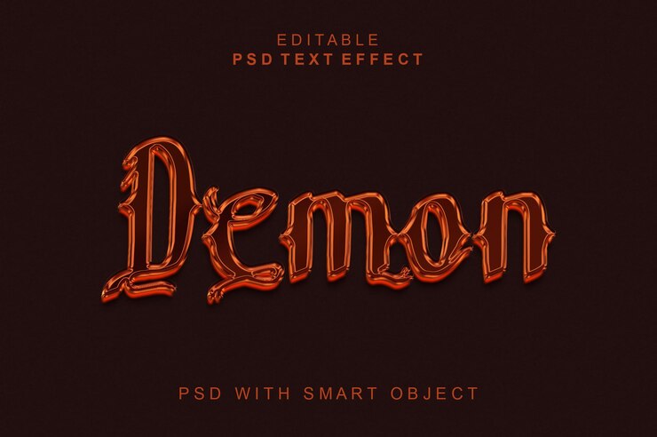 PSD efecto de texto 3d demonio
