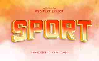 PSD efecto de texto 3d de deportes