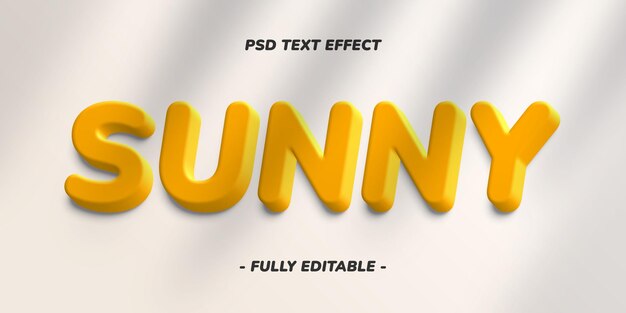 Efecto de texto en 3d de un día soleado