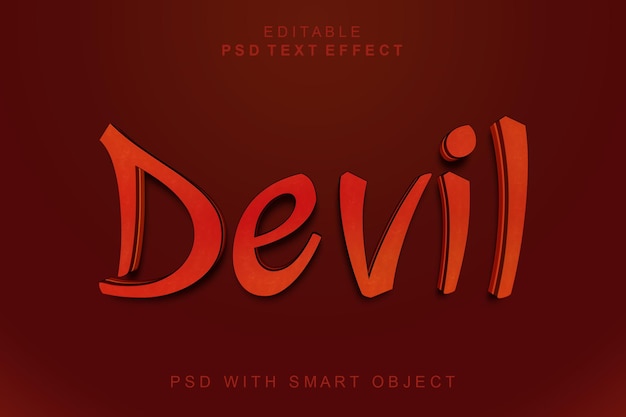 Efecto de texto 3d diablo