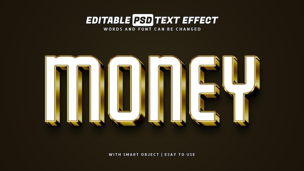 PSD efecto de texto 3d de dinero editable