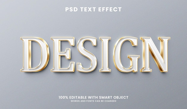 Efecto de texto 3d de diseño dorado brillante brillante