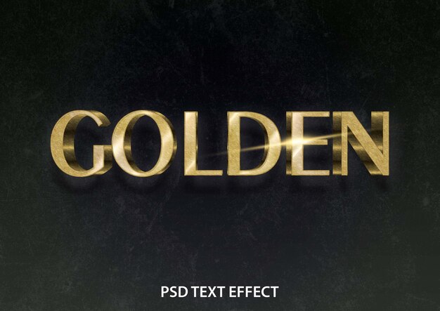 PSD efecto de texto 3d dorado archivo psd gratis