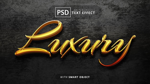 PSD efecto de texto 3d dorado de lujo editable