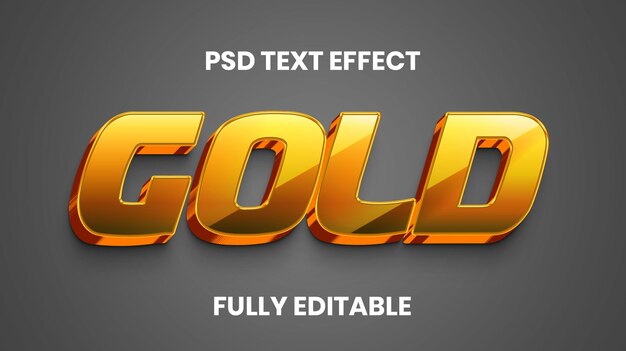 Efecto de texto 3D dorado para títulos, titulares y pancartas de redes sociales