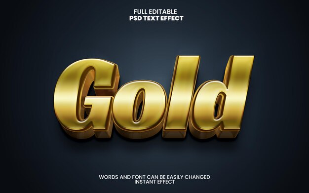 Efecto de texto 3D dorado