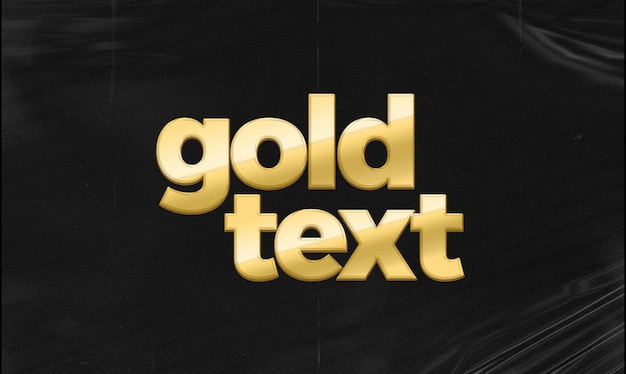Efecto de texto 3D dorado