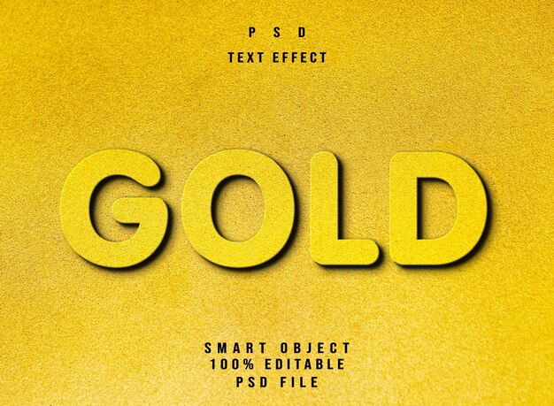 Efecto de texto 3D dorado