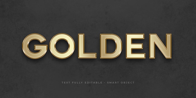 Efecto de texto 3D dorado