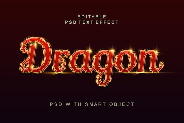 Efecto de texto 3D del dragón