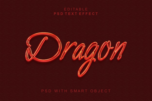 Efecto de texto 3D del dragón