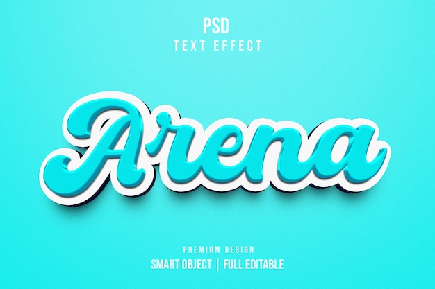 PSD efecto de texto 3d editable en arena