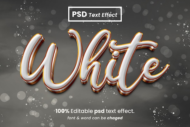 Efecto de texto 3d editable en blanco