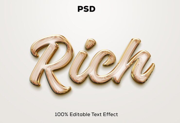 PSD efecto de texto 3d editable enriquecido