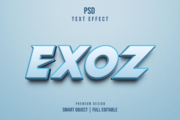 PSD efecto de texto 3d editable de exoz