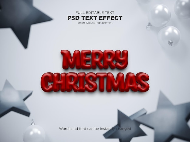 Efecto de texto 3d editable feliz navidad 2022 y estilo de fuente de año nuevo