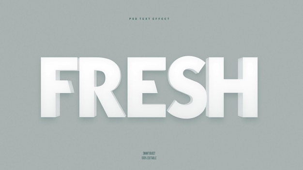 Efecto de texto 3D editable fresco de PSD gratuito