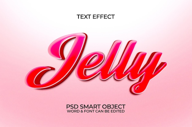 PSD efecto de texto 3d editable de gelatina