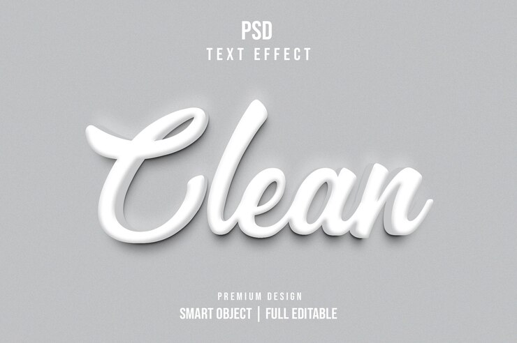 PSD efecto de texto 3d editable limpio