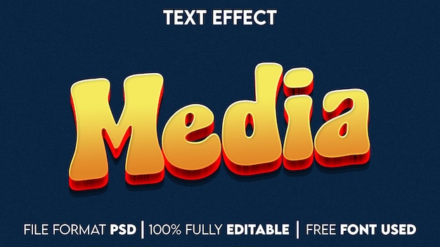 PSD efecto de texto 3d editable para medios