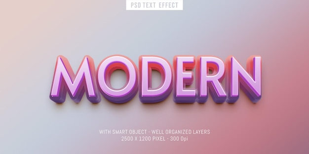 Efecto de texto 3d editable moderno