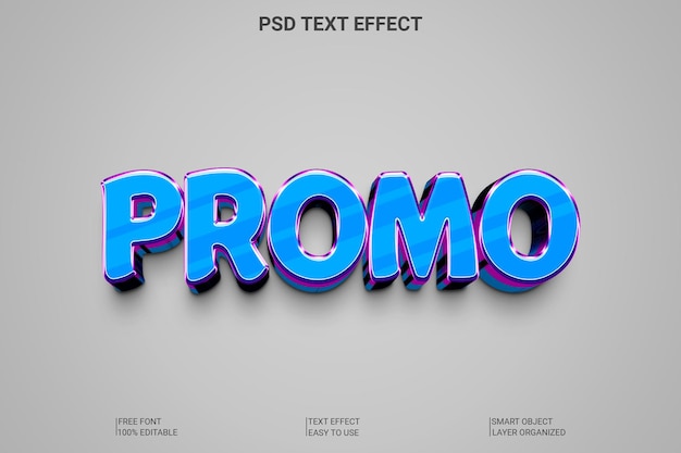 Efecto de texto 3D editable promocional