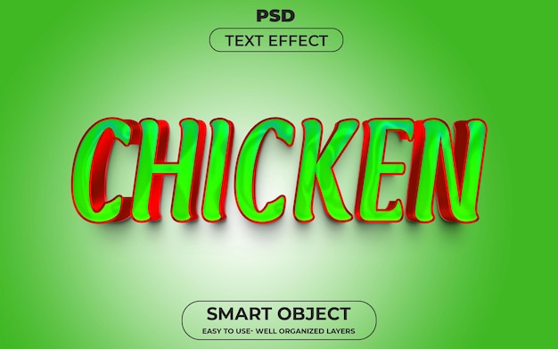 Efecto de texto 3D editable de PSD colorido