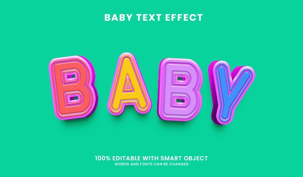 Efecto de texto 3D editable Psd