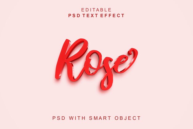 Efecto de texto 3D editable en rosa