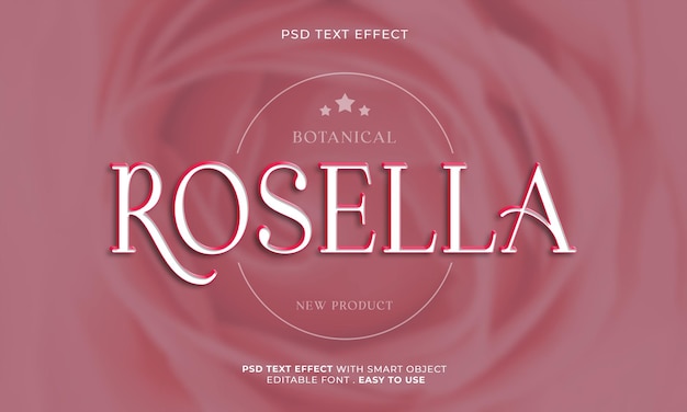 Efecto de texto 3d editable rosella