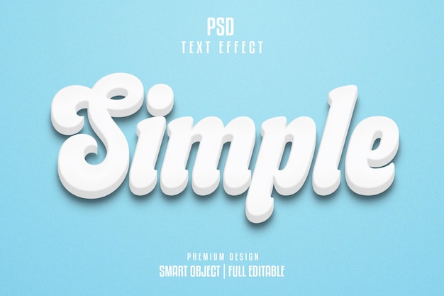 Efecto de texto 3D editable simple