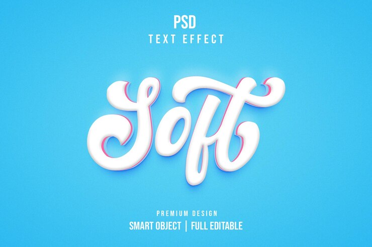 PSD efecto de texto 3d editable suave