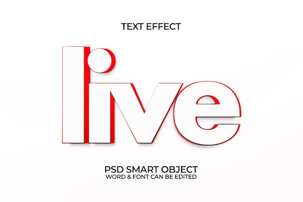 PSD efecto de texto 3d editable en vivo