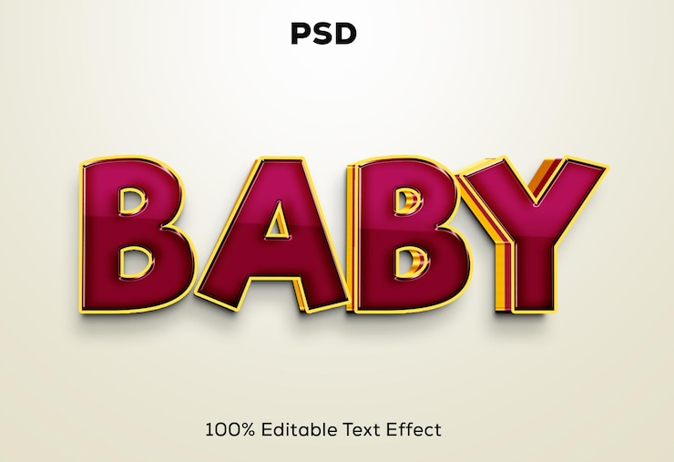 PSD efecto de texto 3d editable