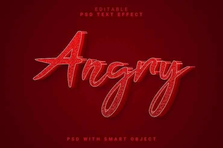PSD efecto de texto 3d enojado