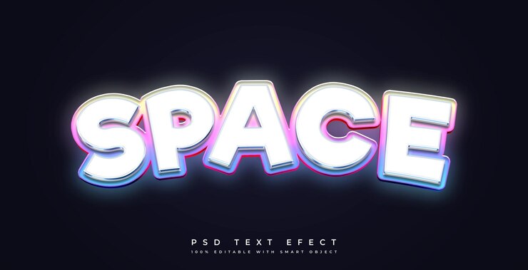 PSD efecto de texto 3d espacial
