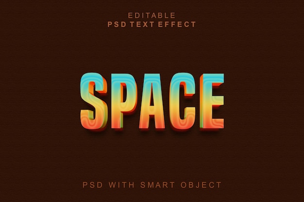 Efecto de texto 3D espacial