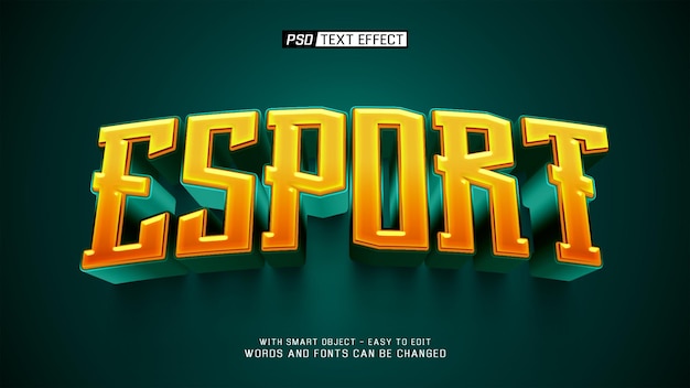 Efecto de texto 3D de Esport