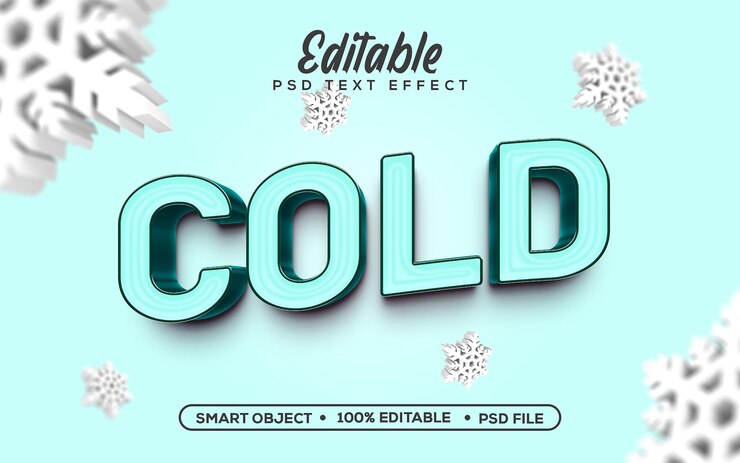 PSD efecto de texto 3d de estilo hielo