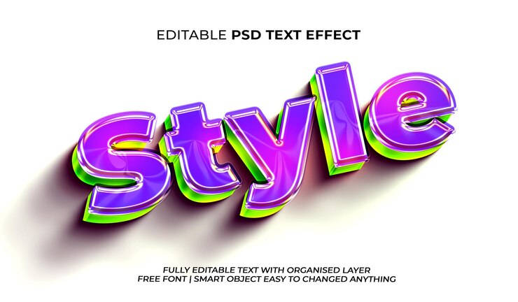 PSD efecto de texto 3d de estilo moderno